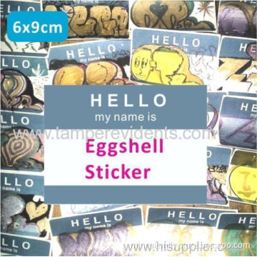 High Quality 6x9cm Blank Egg Shell Stickers,destructive Eggshell Stickers Printed "hello,my Name Is" On Rolls Or Sheets 